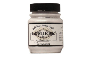 Jacquard Products Lumiere Light Body Metallic Acrylic, 2.25 fl oz/66.54 ml - Pearl White