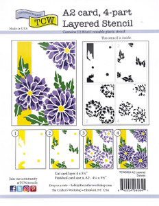 The Crafters Workshop A2 Card 4-Part Layered Stencils - Daisies