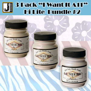Jacquard Products Lumiere Light Body Metallic Acrylic 2.25oz “I Want It A11” Hi Lite 3 Pack Bundle #2