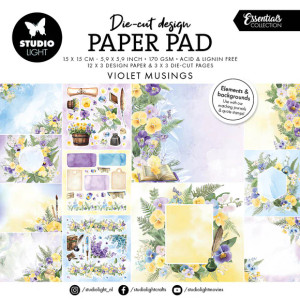 Studio Light Essentials Designer 6x6in Paper Pad Paper & Elements - Violet Musings