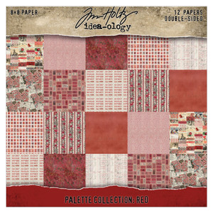 Tim Holtz Advantus Ideo-ology Double Sided Cardstock 8"x8" 12/Pkg - Red