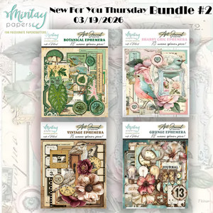 Mintay Papers NFYT 03/19/2026 Art Journal Essentials Ephemera 4 Pack "I Want It All" Bundle #2