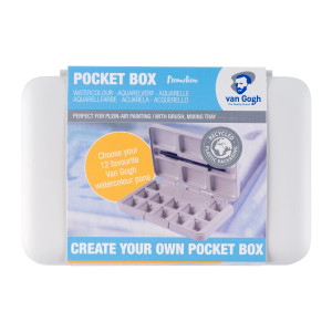 Royal Talens Van Gogh Watercolour Empty Plastic Pocket Box F/12 Pan - White
