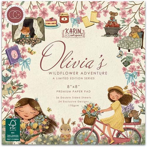 Craft Consortium 8x8in Premium Paper Pad - Olivia's Wildflower Adventure