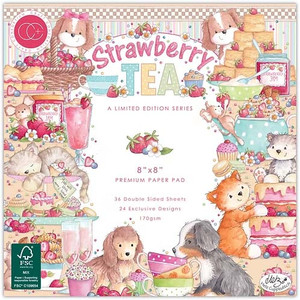Craft Consortium 8x8in Premium Paper Pad - Strawberry Tea