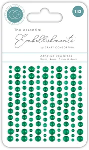 Craft Consortium The Essential Embellishments - Adhesive Dew Drops, Green