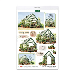Katy Sue Designs Die Cut Decoupage, Pack of 3 - Summer Greenhouse