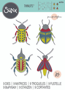 Sizzix Thinlits Die Set 9PK by Jennifer Ogborn - Patterned Bugs