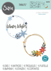Sizzix Thinlits Die Set 15PK by Lisa Jones - Winter Wreath