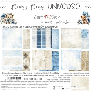 Craft O' Clock 8x8in Paper Pad - Baby Boy Universe