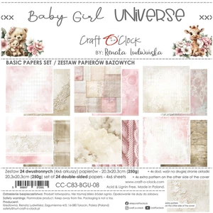 Craft O' Clock 8x8in Paper Pad - Baby Girl Universe