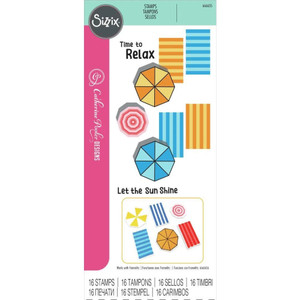 Sizzix Clear Stamps Set 16PK Beach Blankets & Brellas by Catherine Pooler