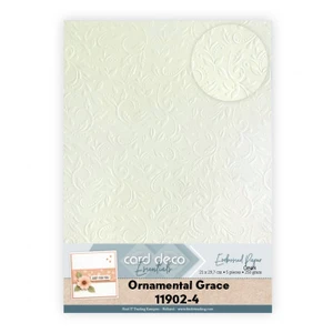 Find-It Trading Card Deco Essentials, Embossed Paper - Cream, Leafy Lace
