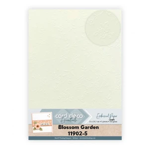 Find-It Trading Card Deco Essentials, Embossed Paper - Cream, Blossom Garden