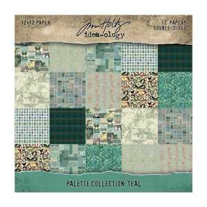 Tim Holtz Idea-ology Palette Collection 12x12 Paper Pack - Indigo