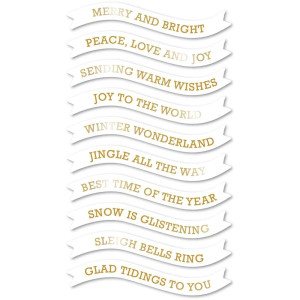 Memory Box Greeting Tabs, White - Merry and Bright