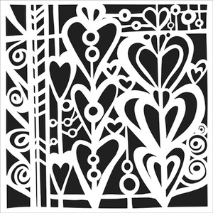 The Crafters Workshop 6x6in Stencil - Connected Hearts