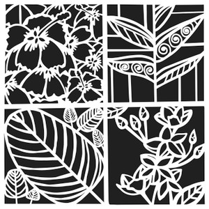 The Crafters Workshop 6x6in Stencil - Botanical Squares