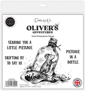 Craft Consortium Photopolymer A6 Stamp Set - Oliver's Adventures, Message In The Bottle