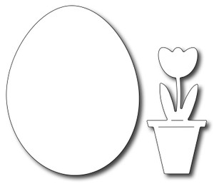 Frantic Stamper Precision Dies - Solid Egg & Potted Tulip