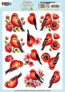 Find-It Trading 3D Pushout Sheet by Berries Beauties - Whispers of Nature, Red