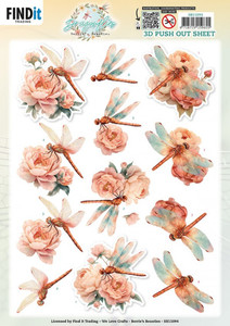 Find-It Trading 3D Pushout Sheet by Berries Beauties - Dragonflies, Blush