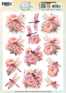 Find-It Trading 3D Pushout Sheet by Berries Beauties - Dragonflies, Pink