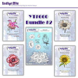 IndigoBlu YT#660 Cling Rubber Stamps 5 Pack "I Want It All" Bundle #2 - Nature & Blooms