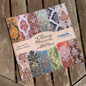 IndigoBlu 8x8in Paper Pack - Delicious Damask