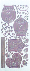 Leane Creatief LeCrea Design Sticker - Birdcage, Pink