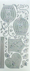 Leane Creatief LeCrea Design Sticker - Birdcage, Silver