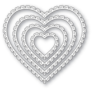 Memory Box Poppystamps Craft Dies - Fringed Heart Frames