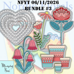 Memory Box PoppyStamps NFYT 06/11/2026 5 Pack "I Want It All" Bundle #3 - Nordic Florals