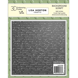 Lisa Horton Crafts 6x6in 3D Embossing Folder - Background Script