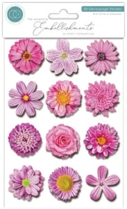 Craft Consortium 3D Decoupage Stickers - Florals 3