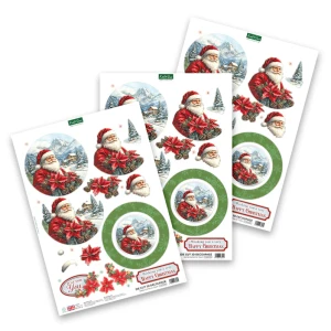 Katy Sue Designs Die Cut Decoupage 3/PK - Santa Comes to Town
