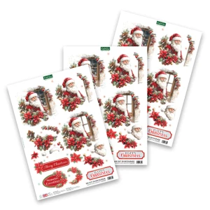 Katy Sue Designs Die Cut Decoupage 3/PK - Santa's Winter Welcome