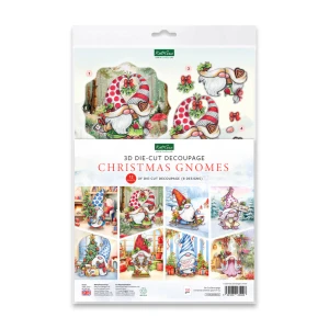 Katy Sue Designs Die Cut 3D Decoupage, Pack of 12 - Christmas Gnomes