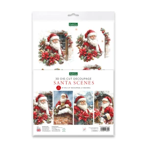 Katy Sue Designs Die Cut 3D Decoupage, Pack of 12 - Santa Scenes