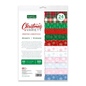 Katy Sue Designs Printed Cardstock, 24 Sheets - Christmas Variety