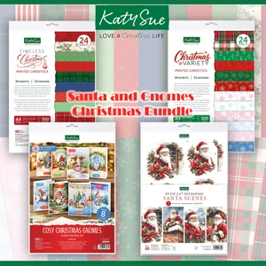 Katy Sue Designs YT#663 4 Pack "I Want It All" Bundle - Santa & Gnomes Christmas