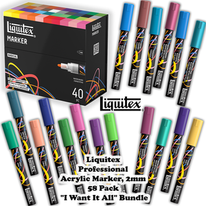 Liquitex Professional Acrylic Marker, 2mm 58 Pack "I Want It All" Bundle
