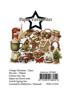 Paper Favourites Die Cuts, 25pcs - Vintage Christmas