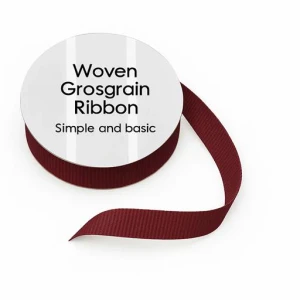 Simple and Basic Woven Grossgrain Ribbon - Dark Red