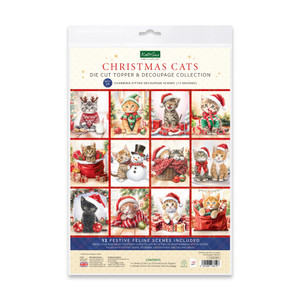 Katy Sue Designs Die Cut Decoupage, Pack of 12 - Christmas Cats