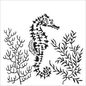 The Crafters Workshop 6x6in Stencils - Seahorse