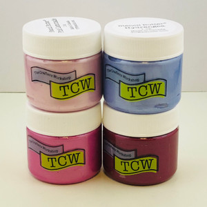 The Crafters Workshop 4 Fun Size 1oz Stencil Butters Set #8 - Hydrangea, Pink Lemonade, Dusty Pink, Mulberry