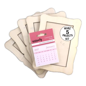 Scrapbooking Made Simple Make 5 Projects Set - Picture Frame & Calendar, Wooden Label