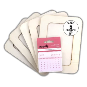 Scrapbooking Made Simple Make 5 Projects Set - Picture Frame & Calendar, Wooden Rectangle