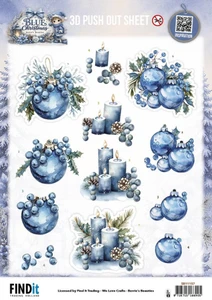 Find-It Trading 3D Pushout Sheet by Berrie's Beauties - Blue Christmas, Christmas Feelings